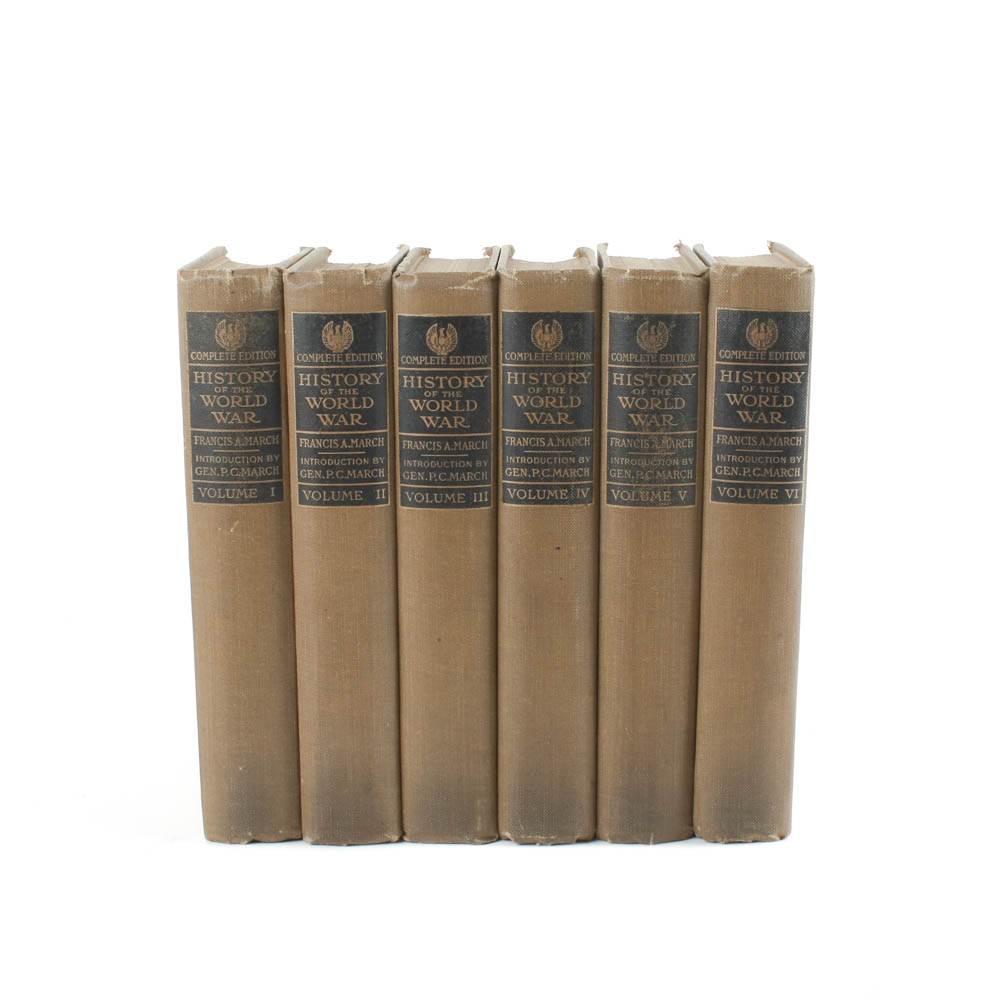 Six Volume First Edition Hardcover "History of the World War" by Francis A March