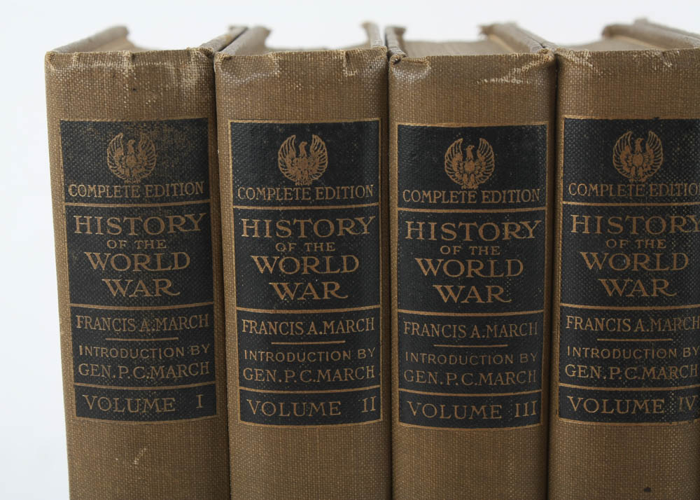 Six Volume First Edition Hardcover "History of the World War" by Francis A March