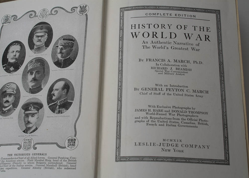 Six Volume First Edition Hardcover "History of the World War" by Francis A March