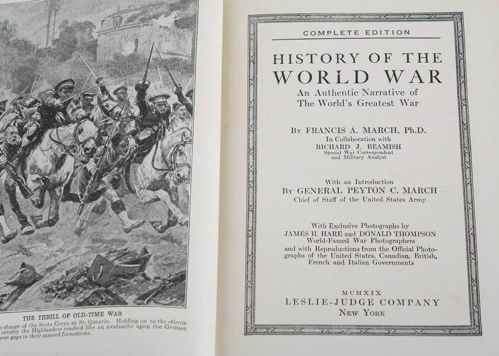Six Volume First Edition Hardcover "History of the World War" by Francis A March