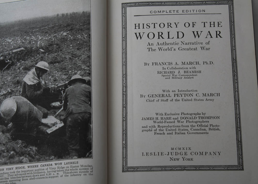 Six Volume First Edition Hardcover "History of the World War" by Francis A March
