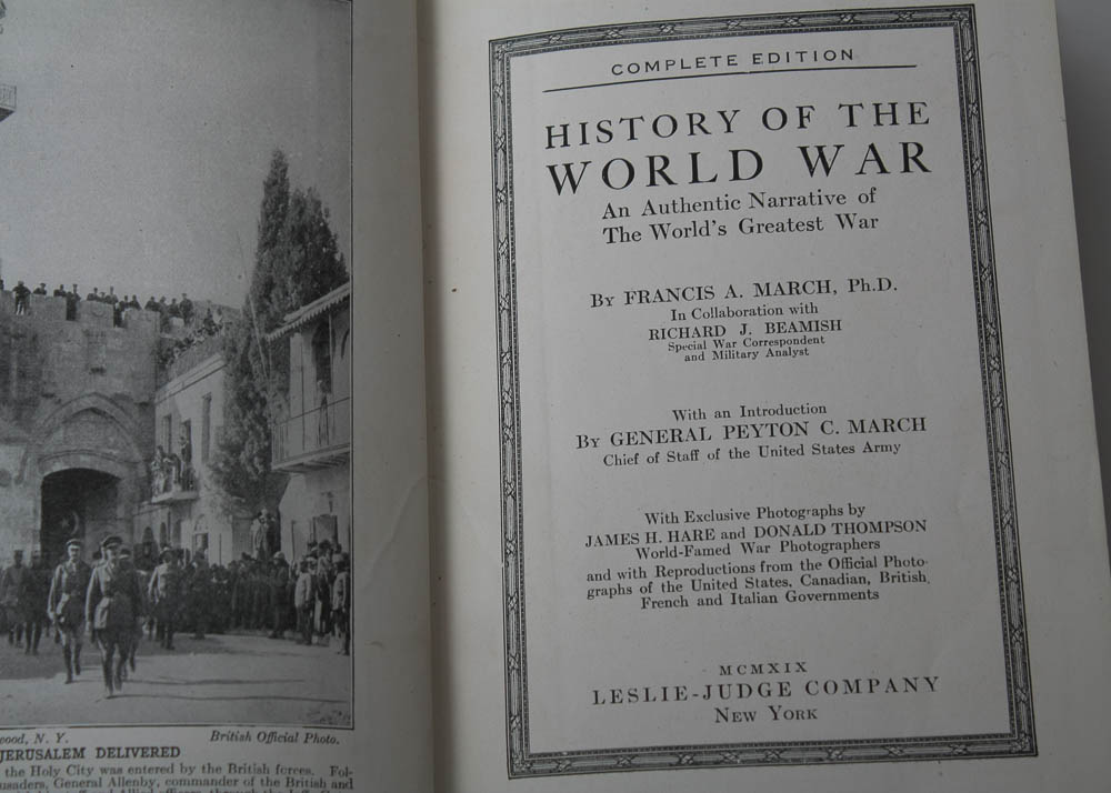 Six Volume First Edition Hardcover "History of the World War" by Francis A March