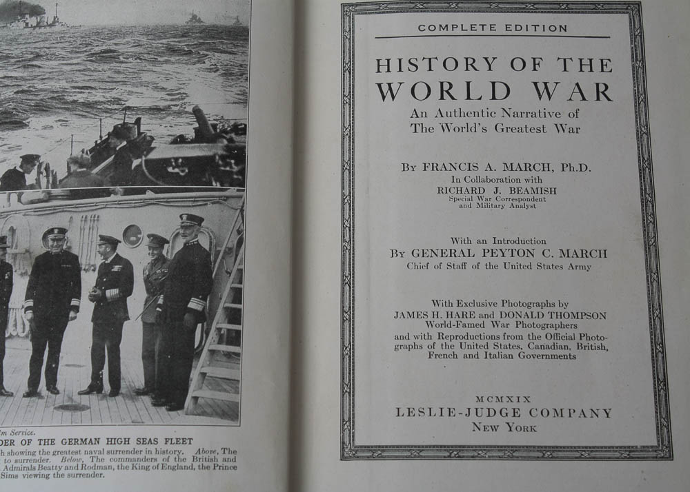 Six Volume First Edition Hardcover "History of the World War" by Francis A March