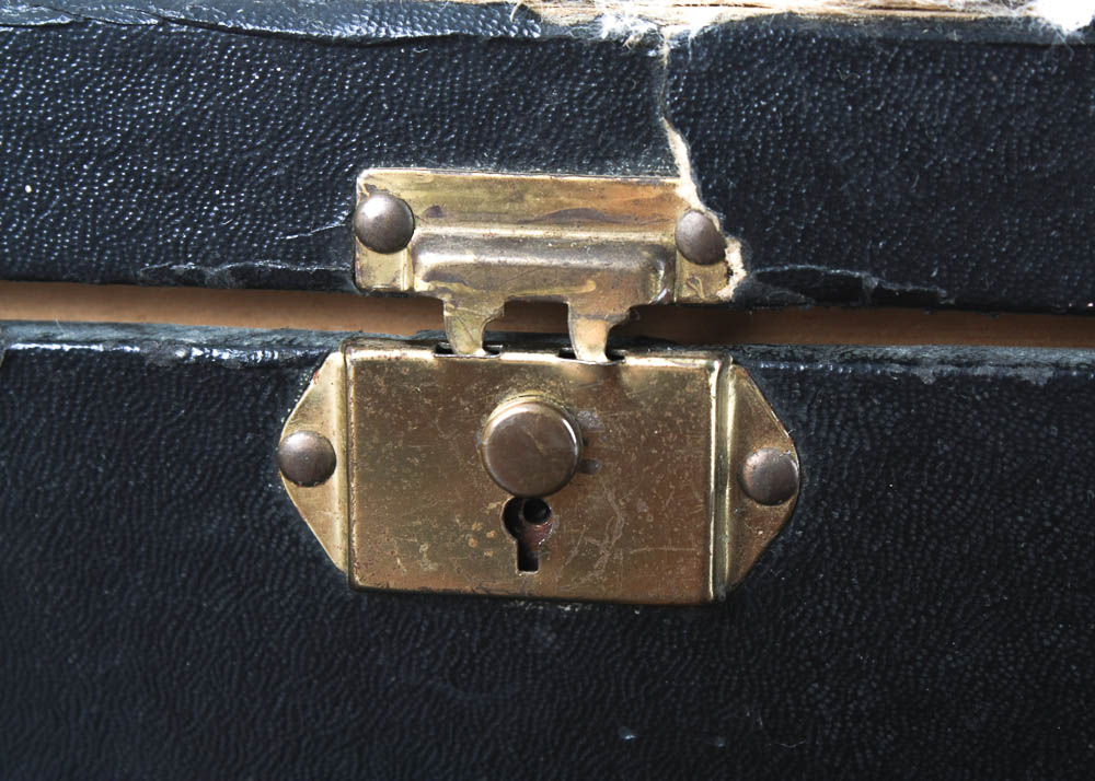 Vintage Table Game Box with Folk Art Game Board