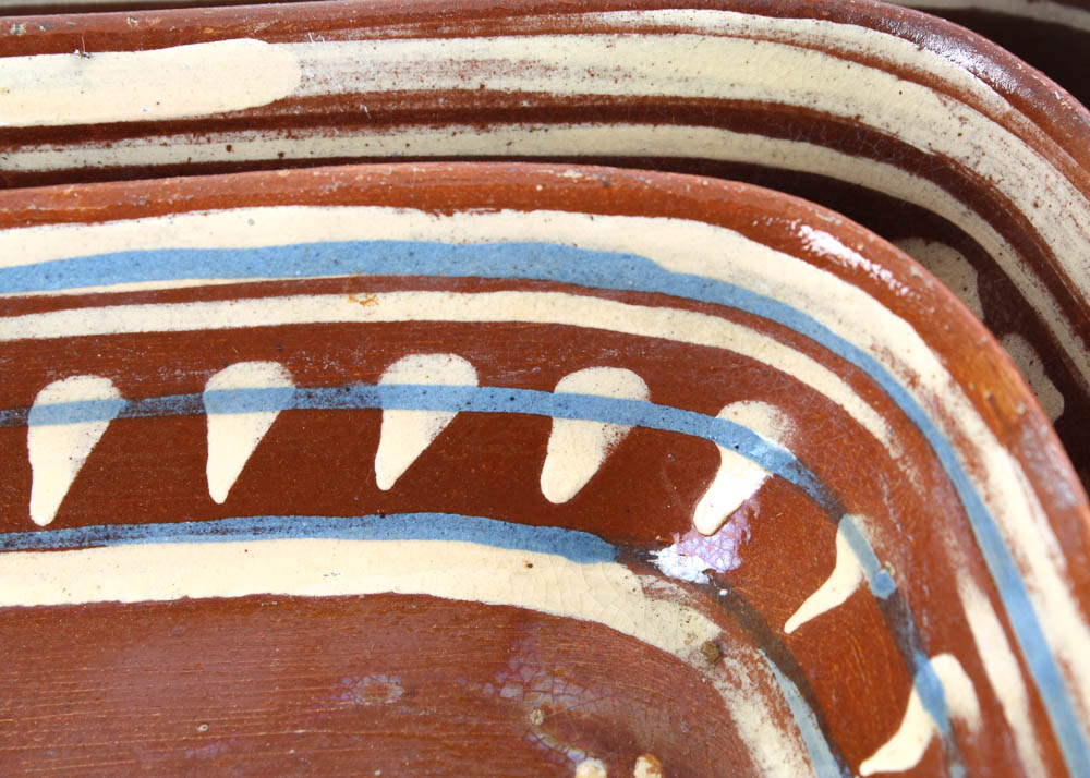 Set of Three Handpainted Mexican Glazed Dishes