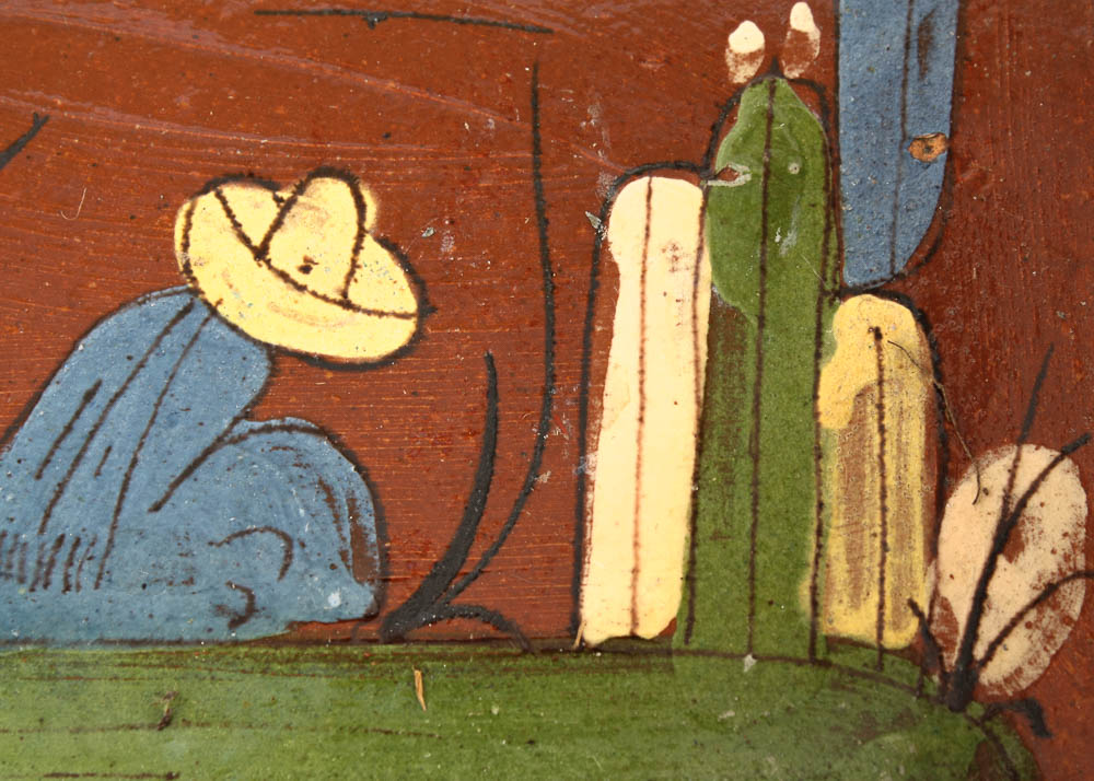 Set of Three Handpainted Mexican Glazed Dishes