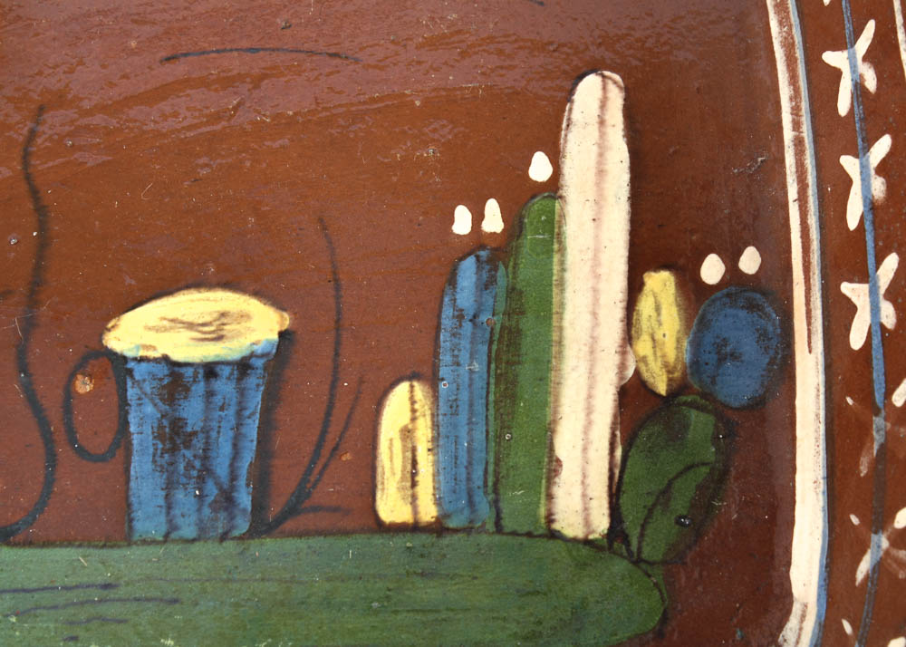 Set of Three Handpainted Mexican Glazed Dishes