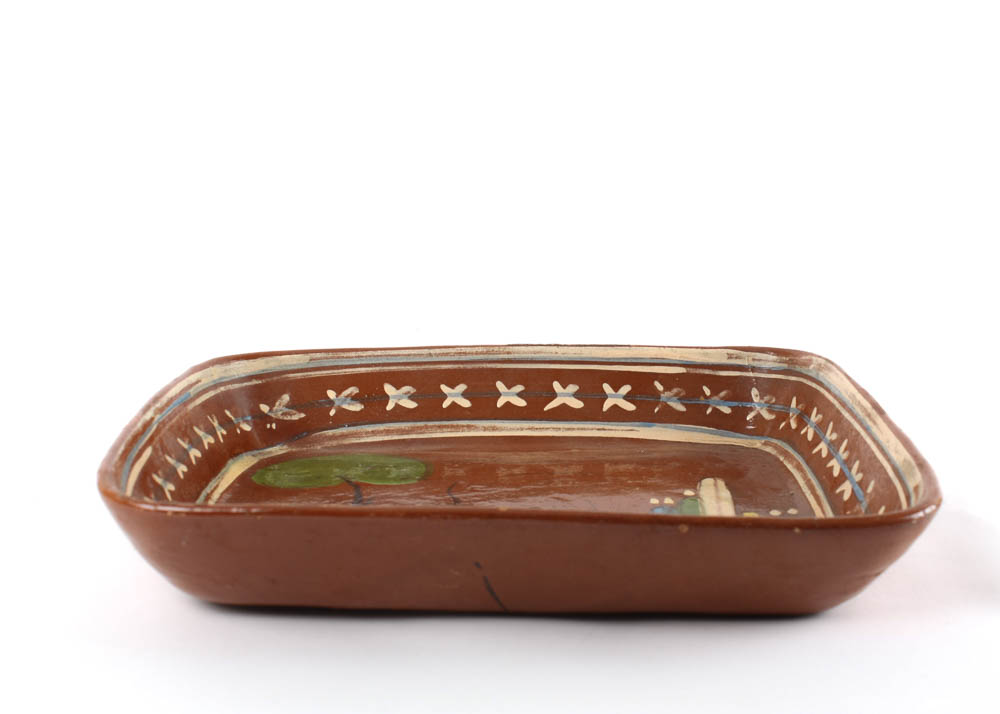 Set of Three Handpainted Mexican Glazed Dishes