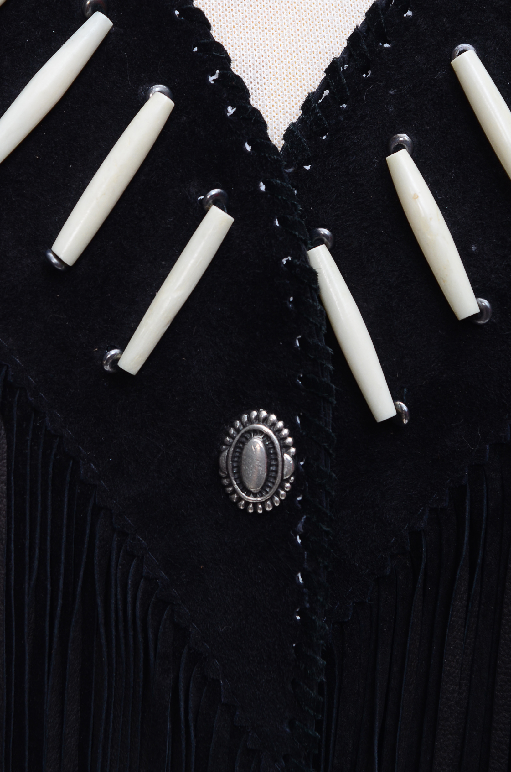 Ren Ellis Renegade by Diamond Leather Black Suede Western Dress Jacket with Fringe and Beads