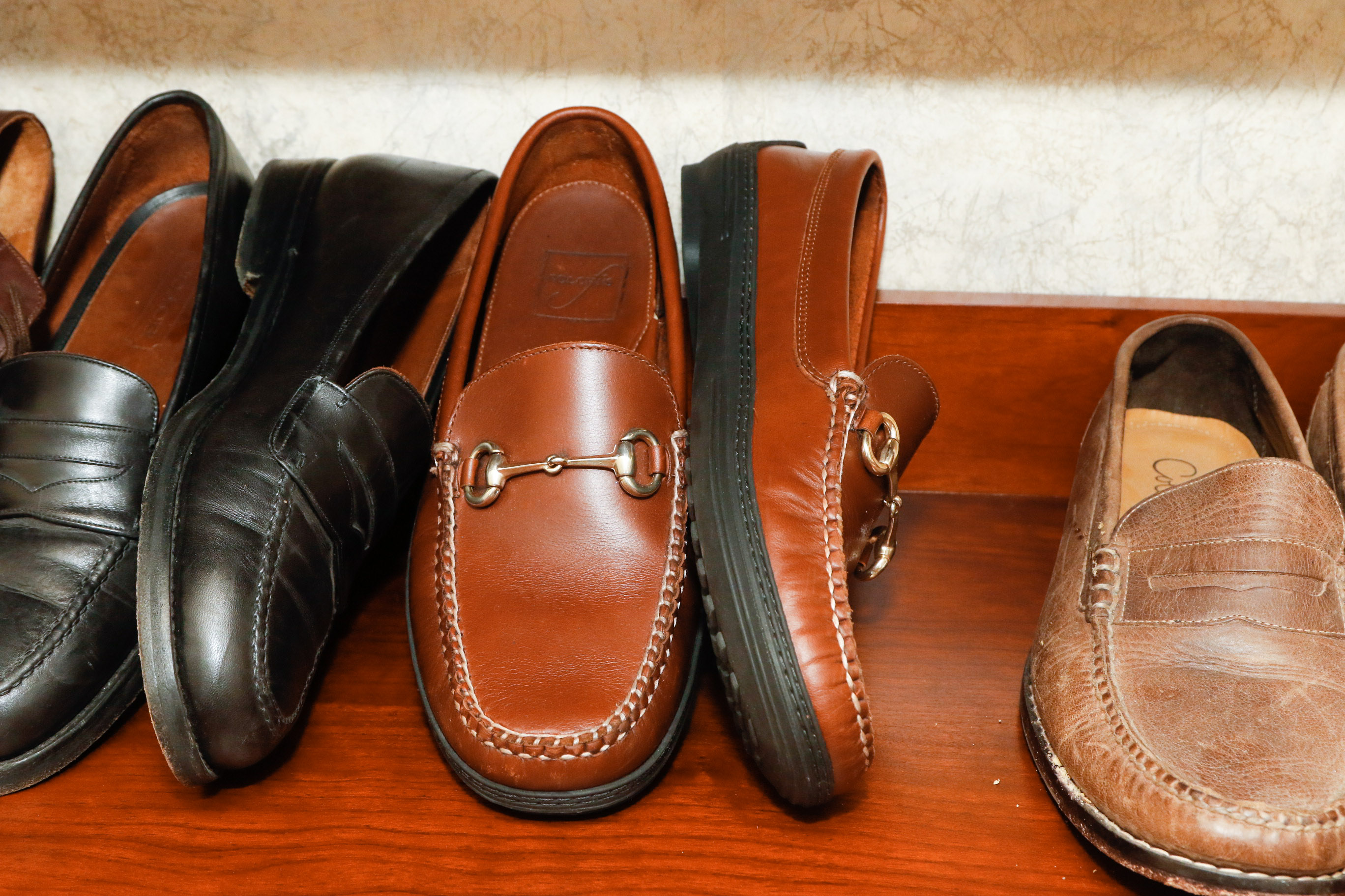 Four Pairs of Men's Loafers Including Coach and Cole Haan