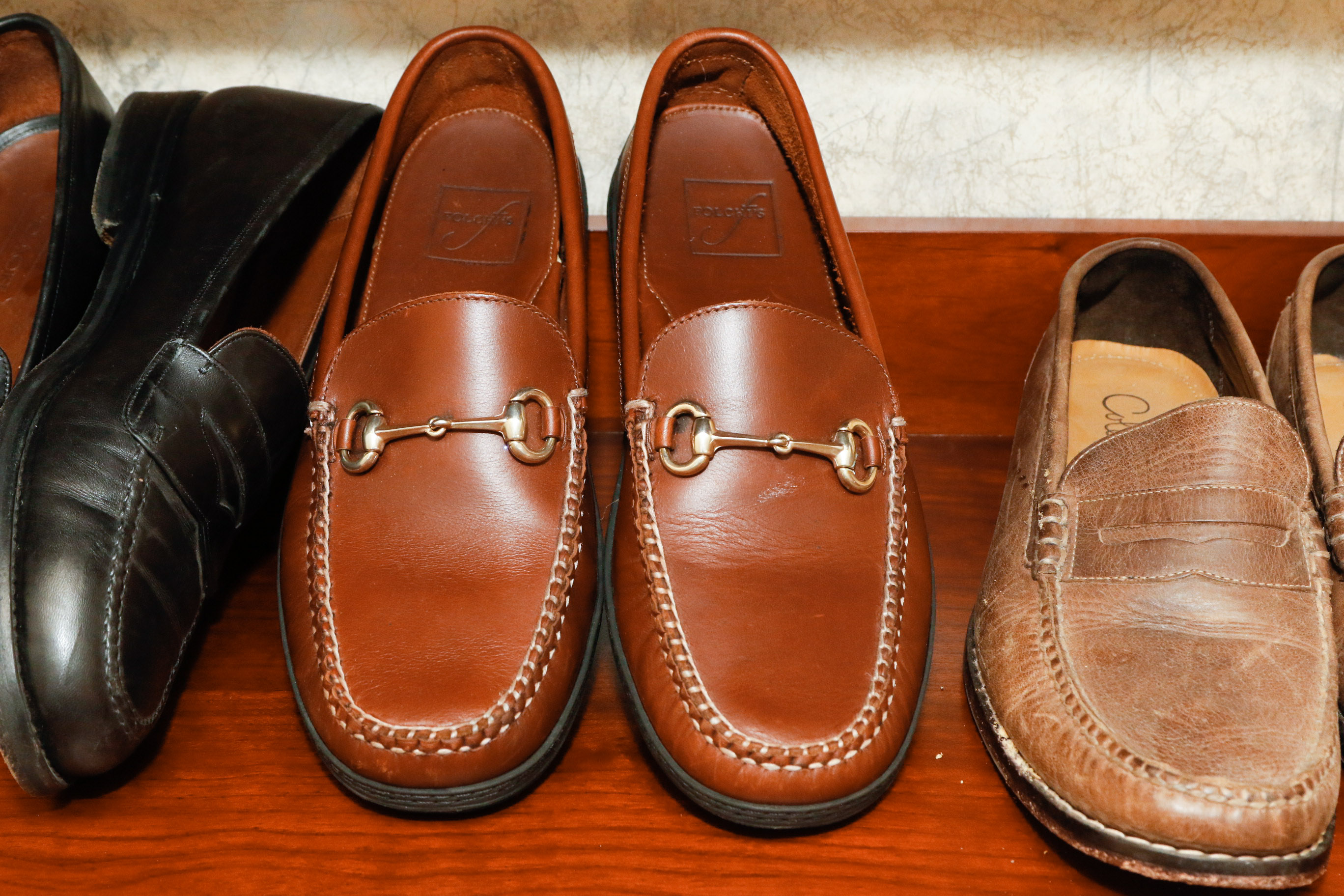 Four Pairs of Men's Loafers Including Coach and Cole Haan