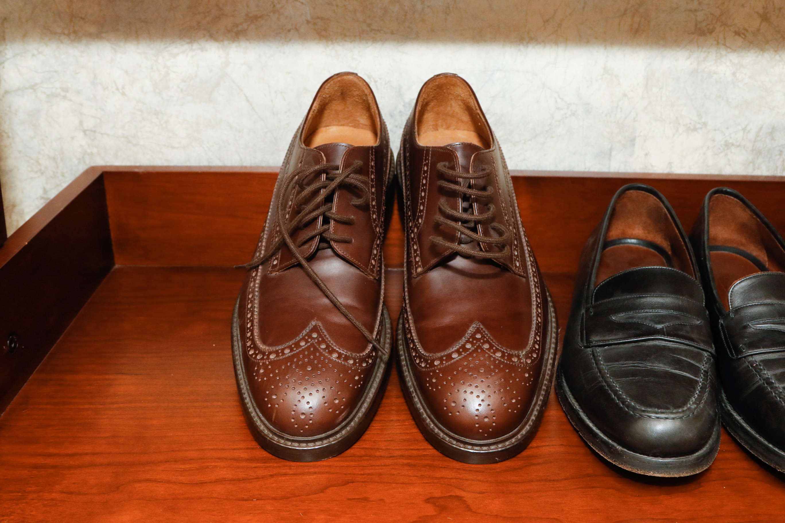 Four Pairs of Men's Loafers Including Coach and Cole Haan
