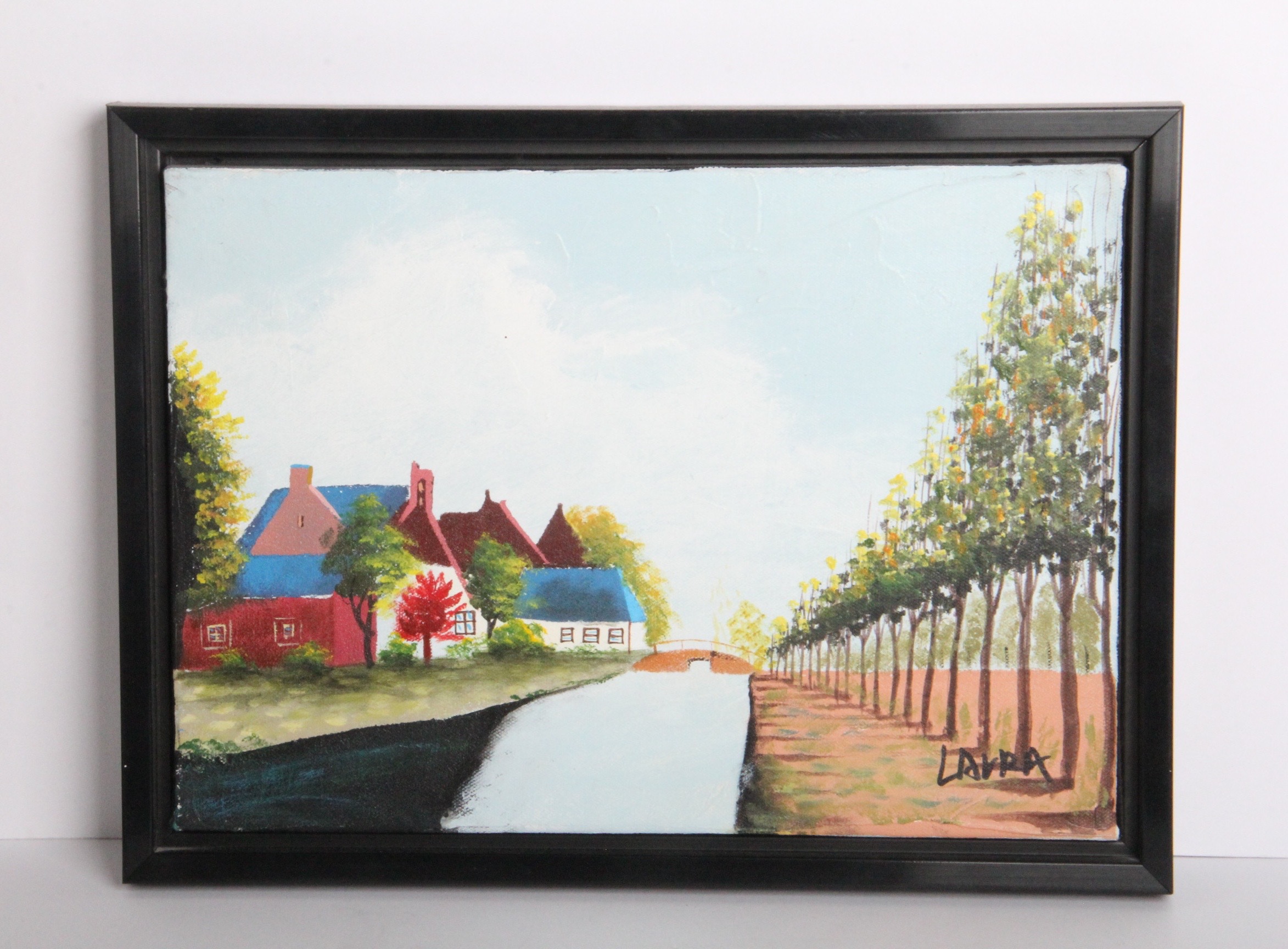 Pair of Laura Belanger French Country Theme Framed Oil Paintings on Canvas