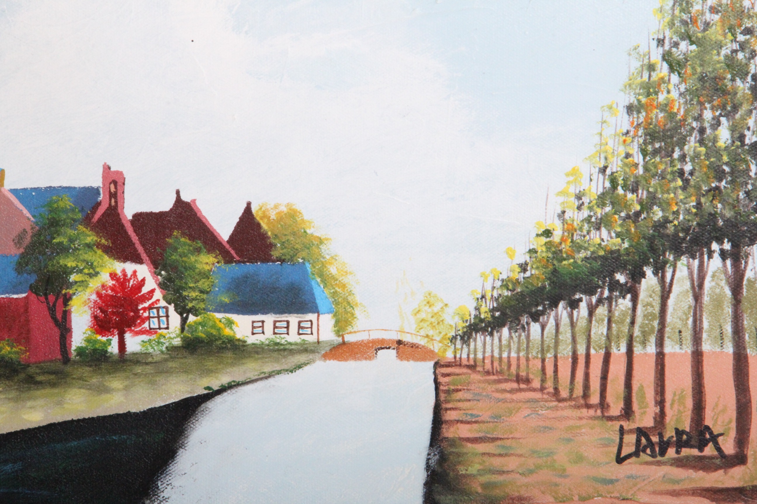 Pair of Laura Belanger French Country Theme Framed Oil Paintings on Canvas