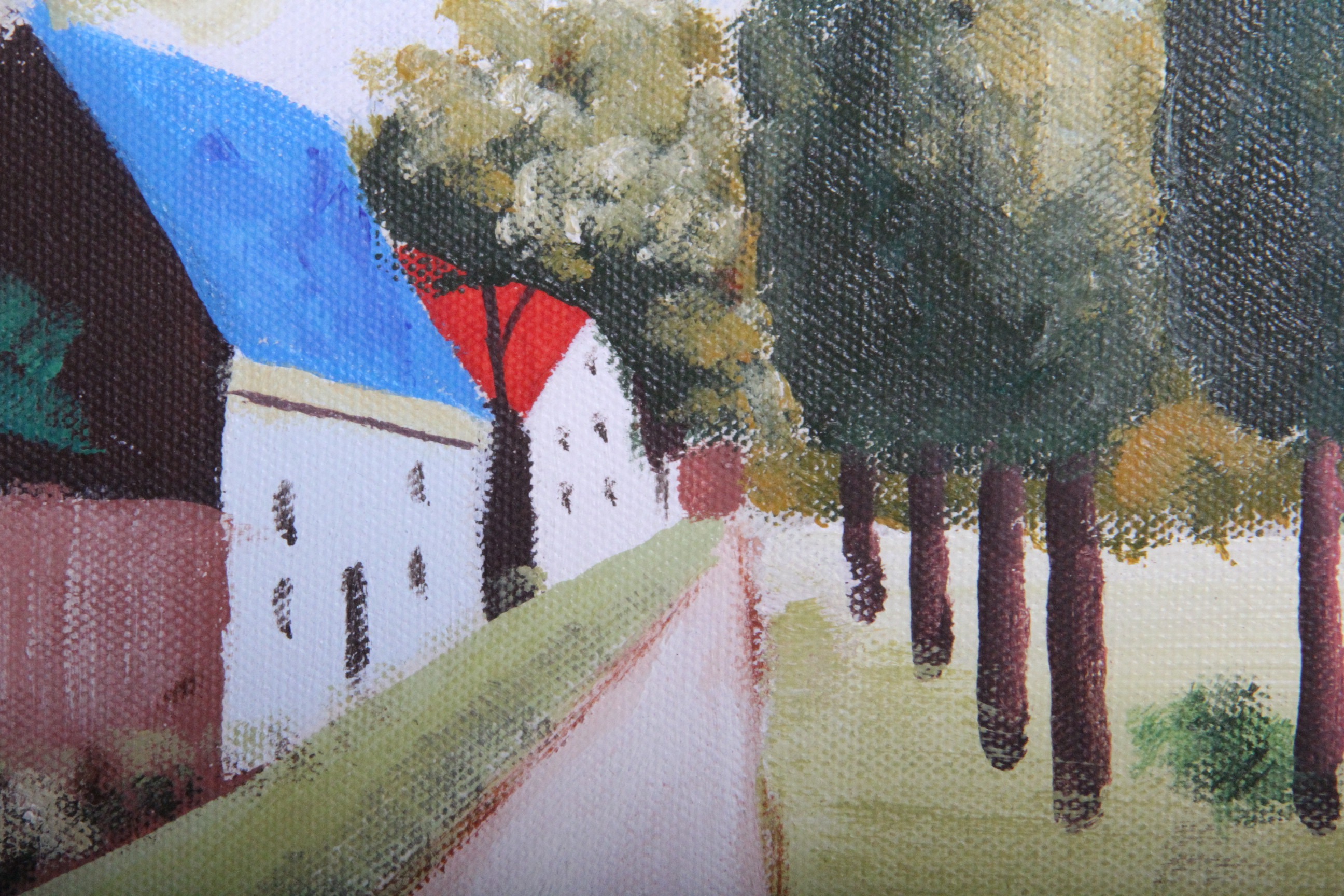 Pair of Laura Belanger French Country Theme Framed Oil Paintings on Canvas