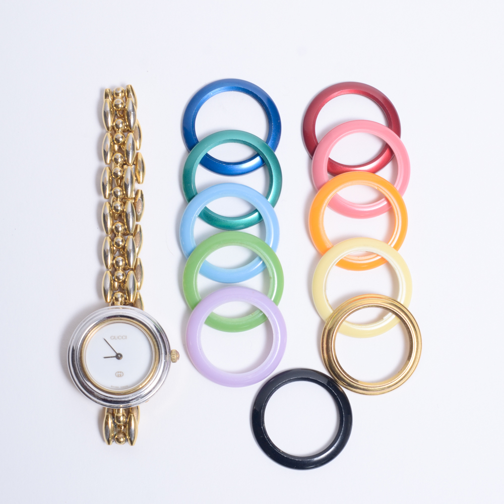 Gucci watch colored outlet rings