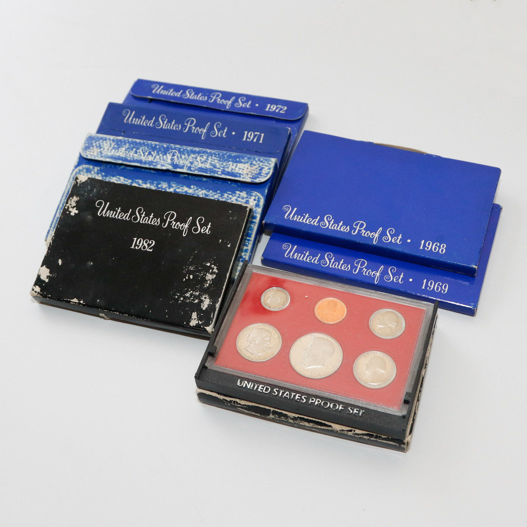 United States Proof Sets 1968-1972, 1980 and 1982