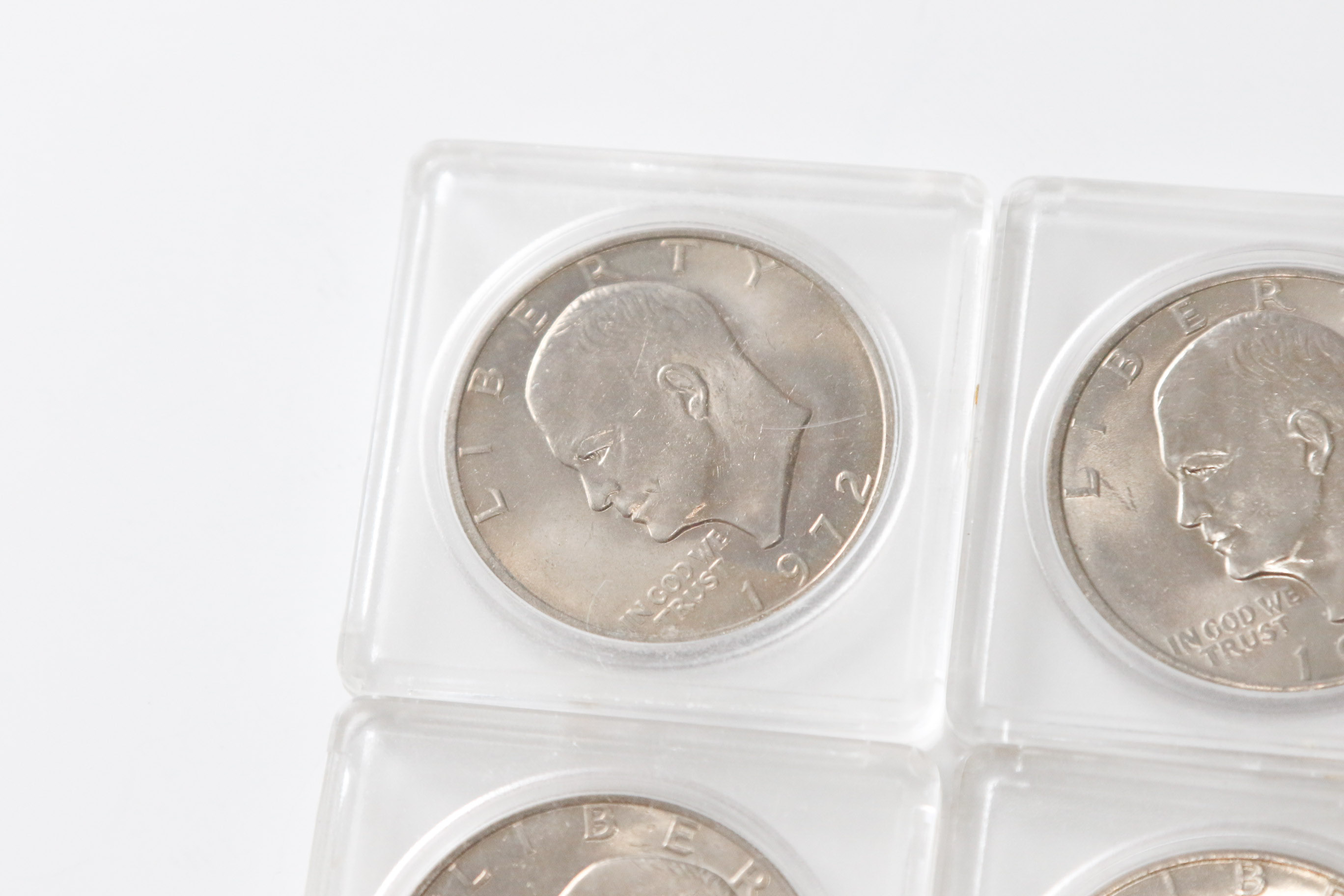 Four 1972 Eisenhower Dollars