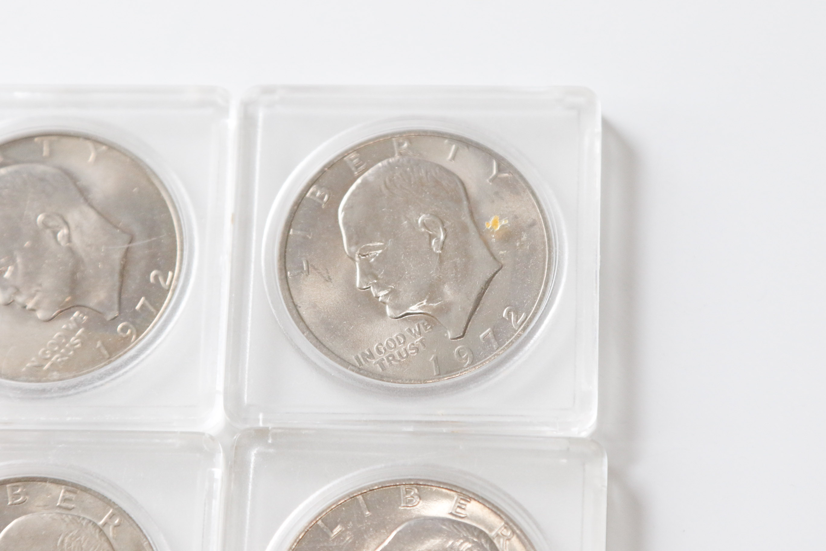 Four 1972 Eisenhower Dollars