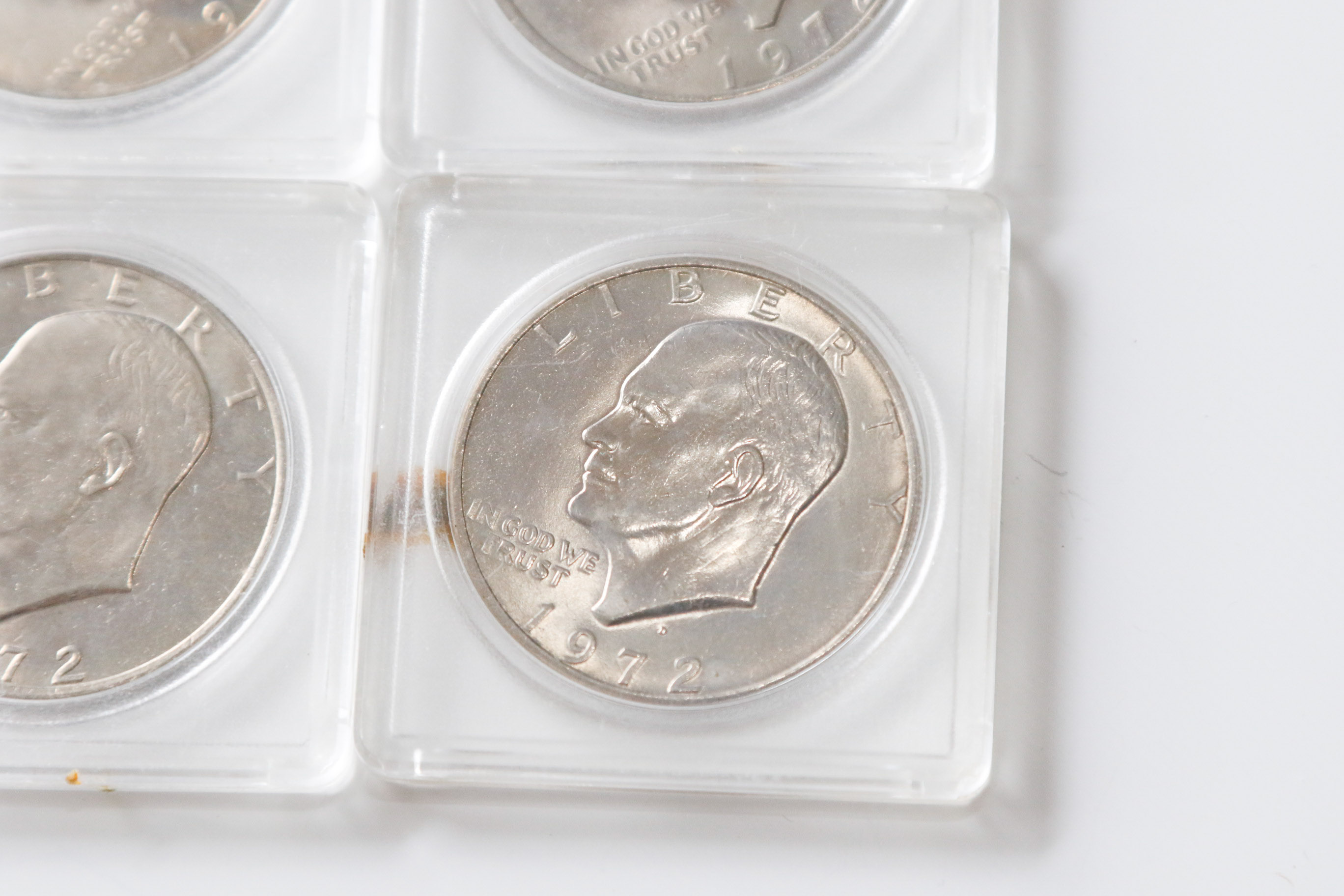 Four 1972 Eisenhower Dollars