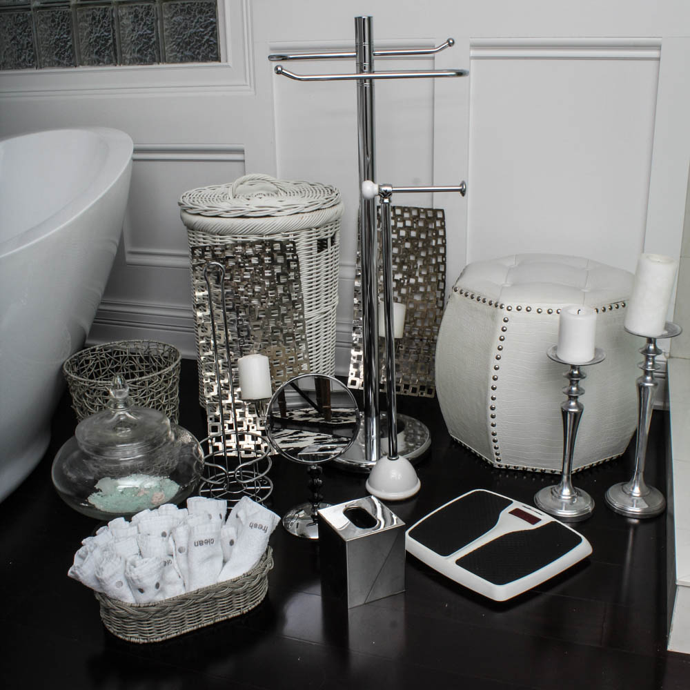Chrome and White Bathroom Decor