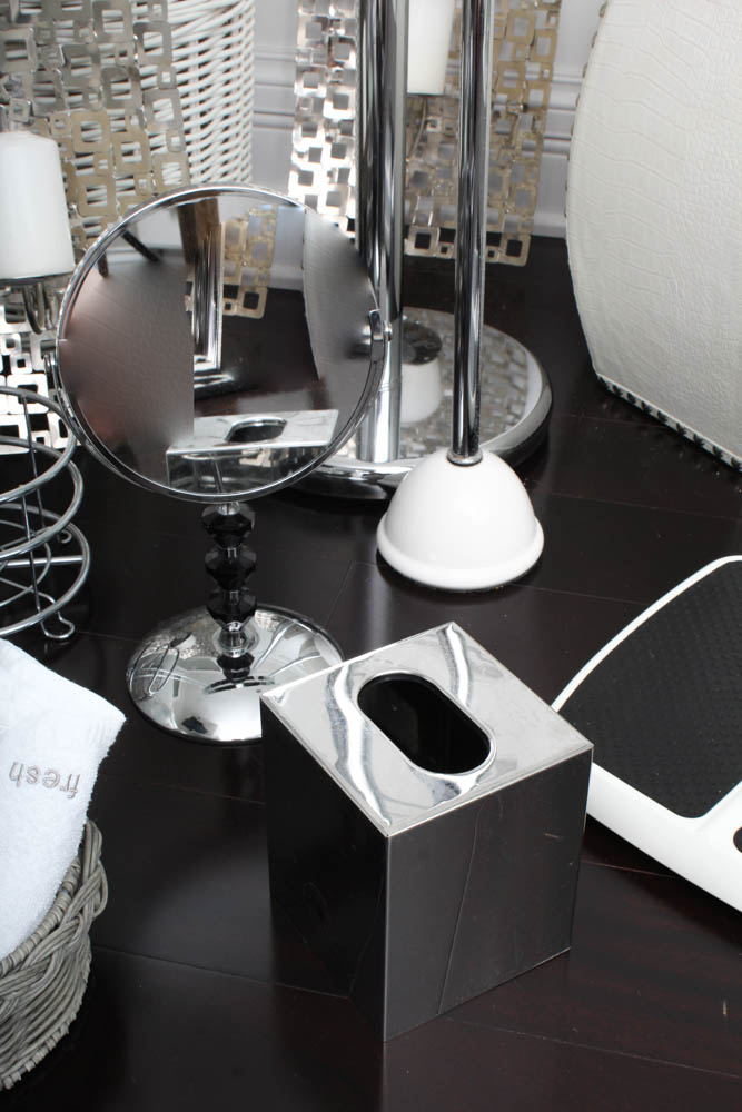 Chrome and White Bathroom Decor