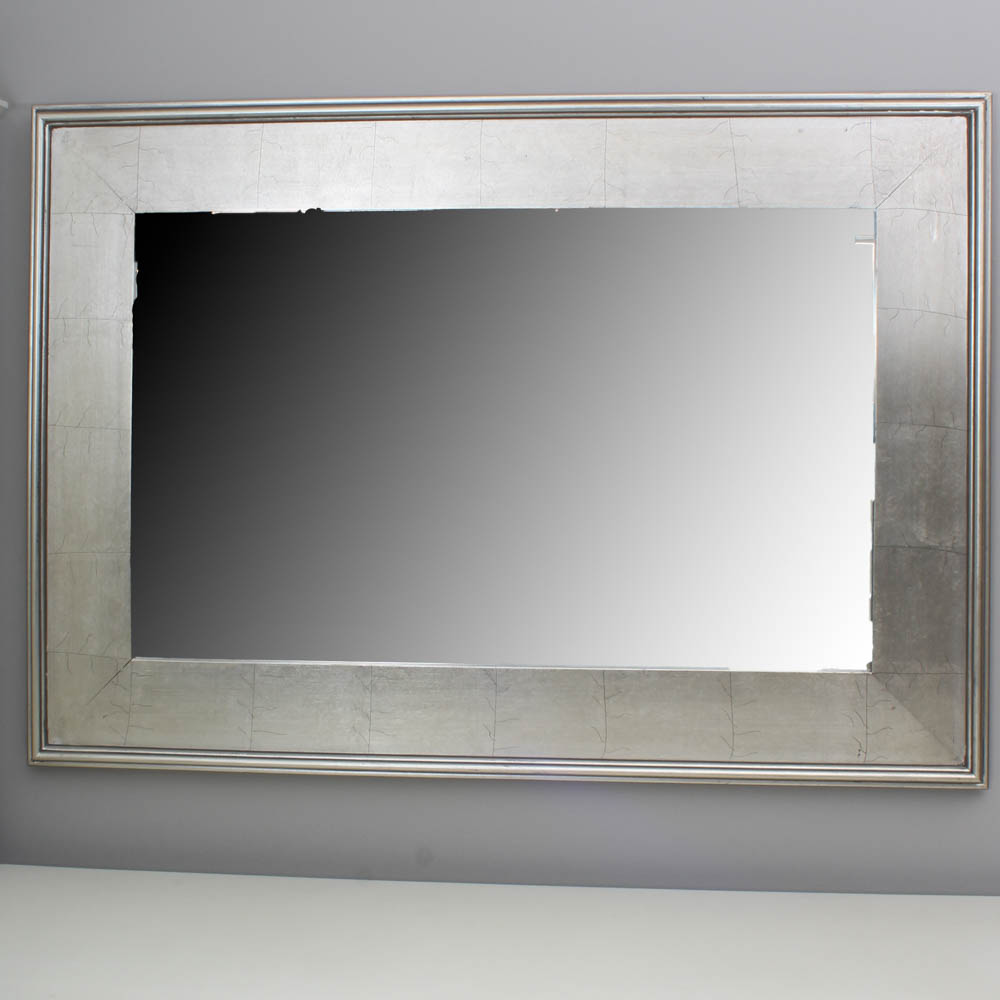 Two Pottery Barn Silver Tone Mirrors