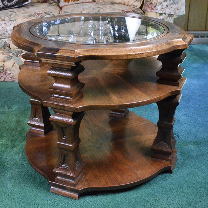Multi-Tiered Glass Top Side Table