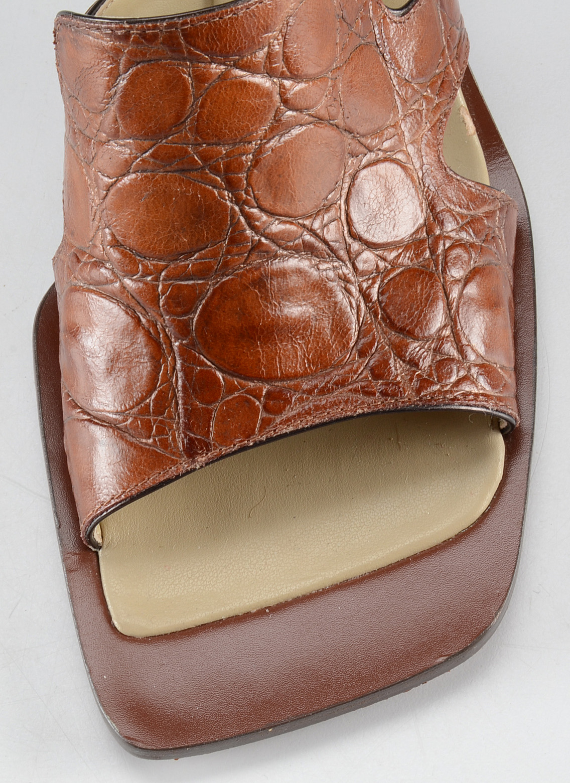 Enzo Angiolini Embossed Leather Mule Sandals