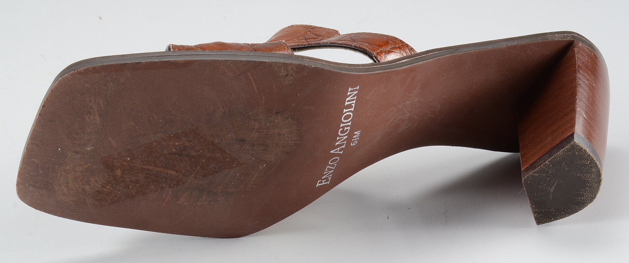 Enzo Angiolini Embossed Leather Mule Sandals