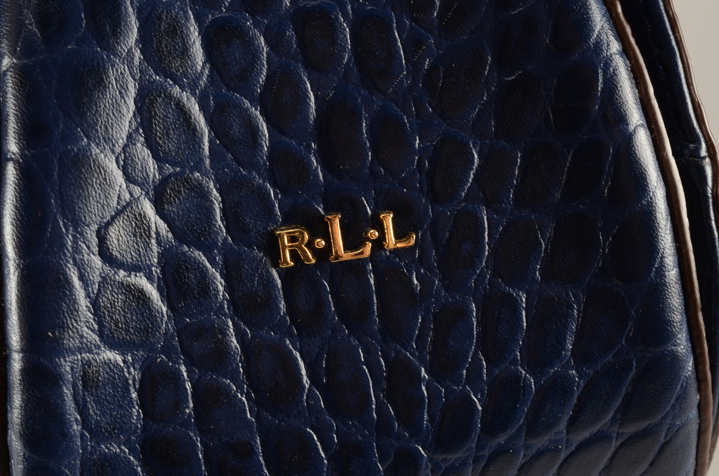 Ralph Lauren Embossed Crocodile Leather Handbag