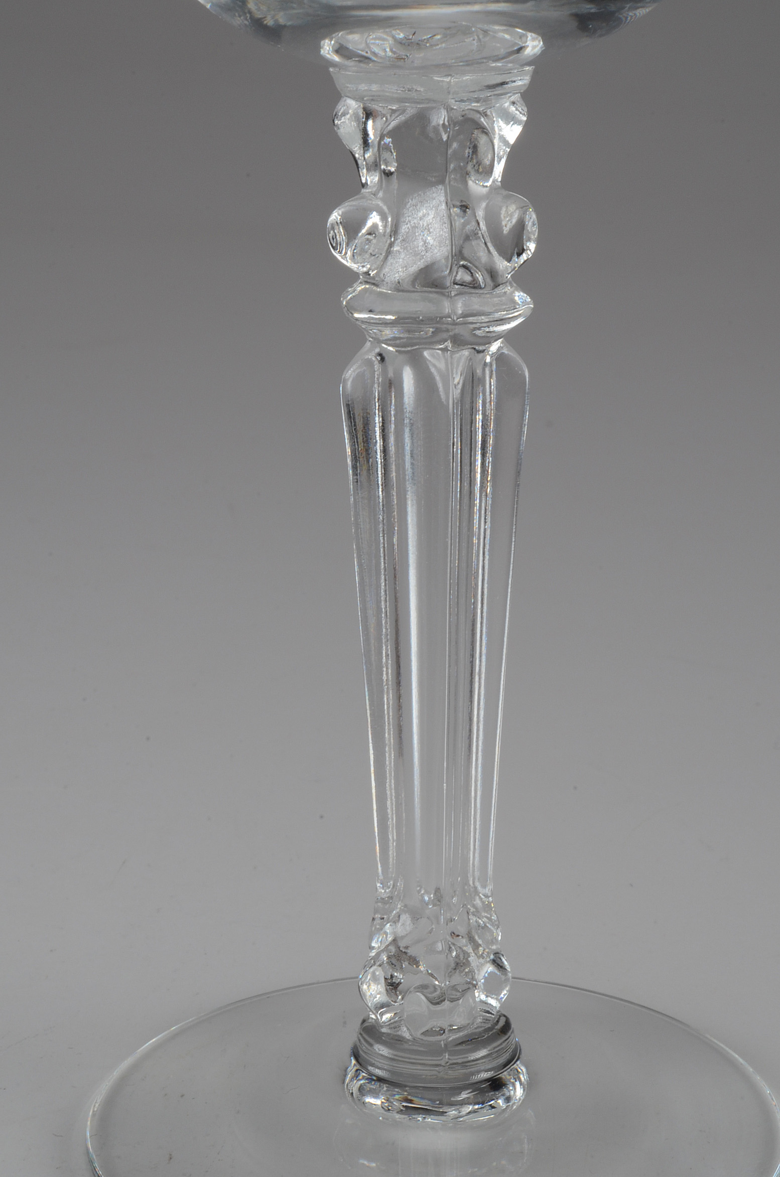 Four Etched Crystal Wine Glasses