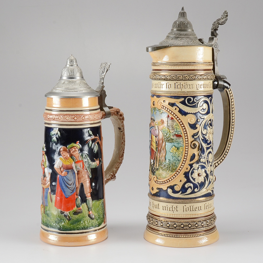 Pair of German Beer Steins