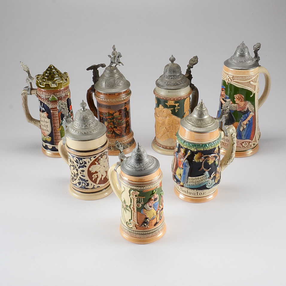 Assortment of German Beer Steins