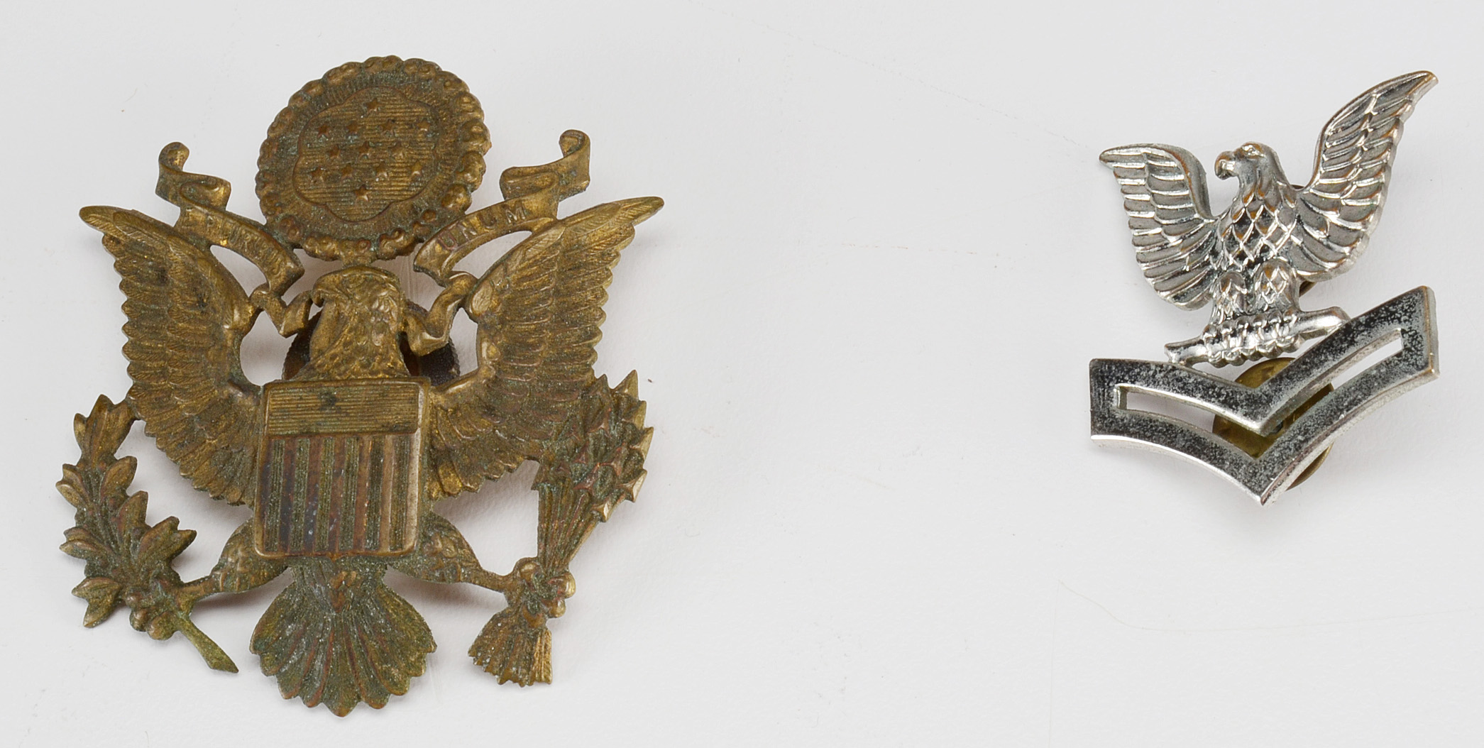 Collection of WWII American Military Pins and Badges
