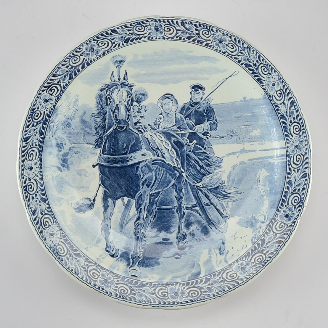 Vintage Boch Royal Sphinx Delfts Porcelain Charger