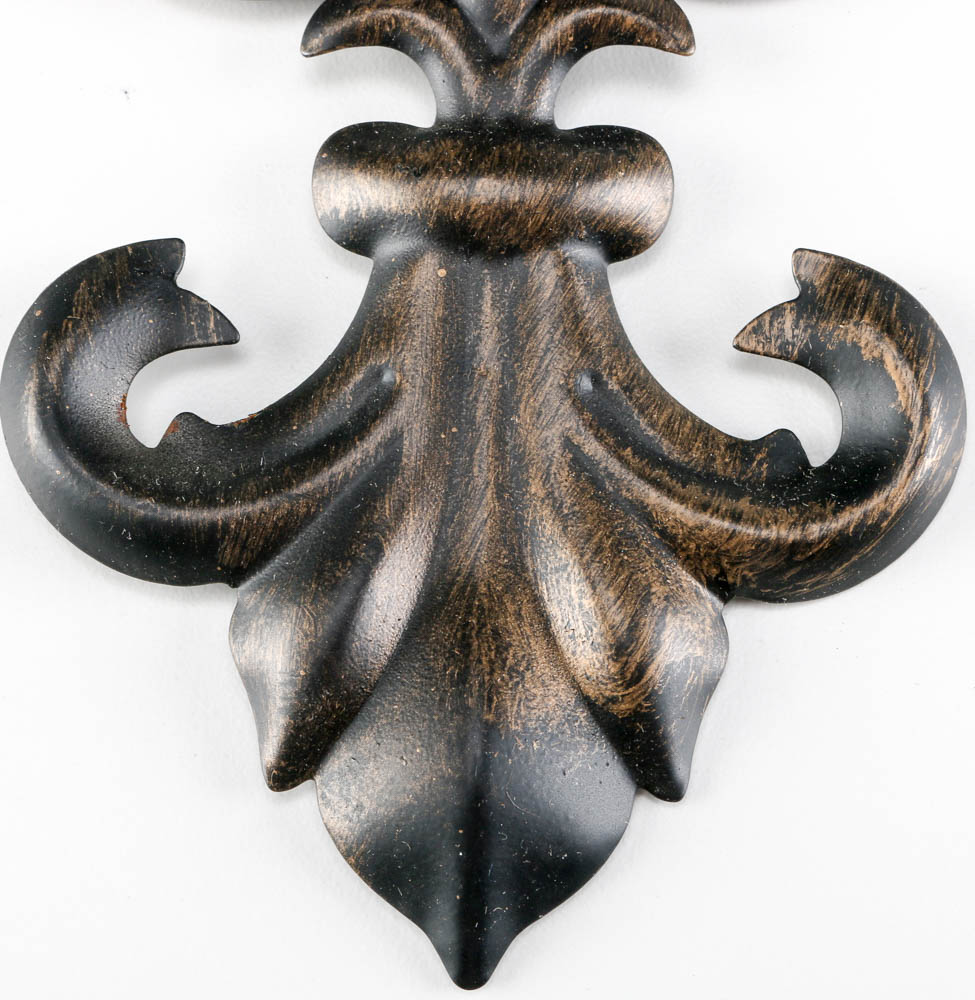 Apropos Home Collection Scrolled Metal and Crackle Glass Wall Sconses