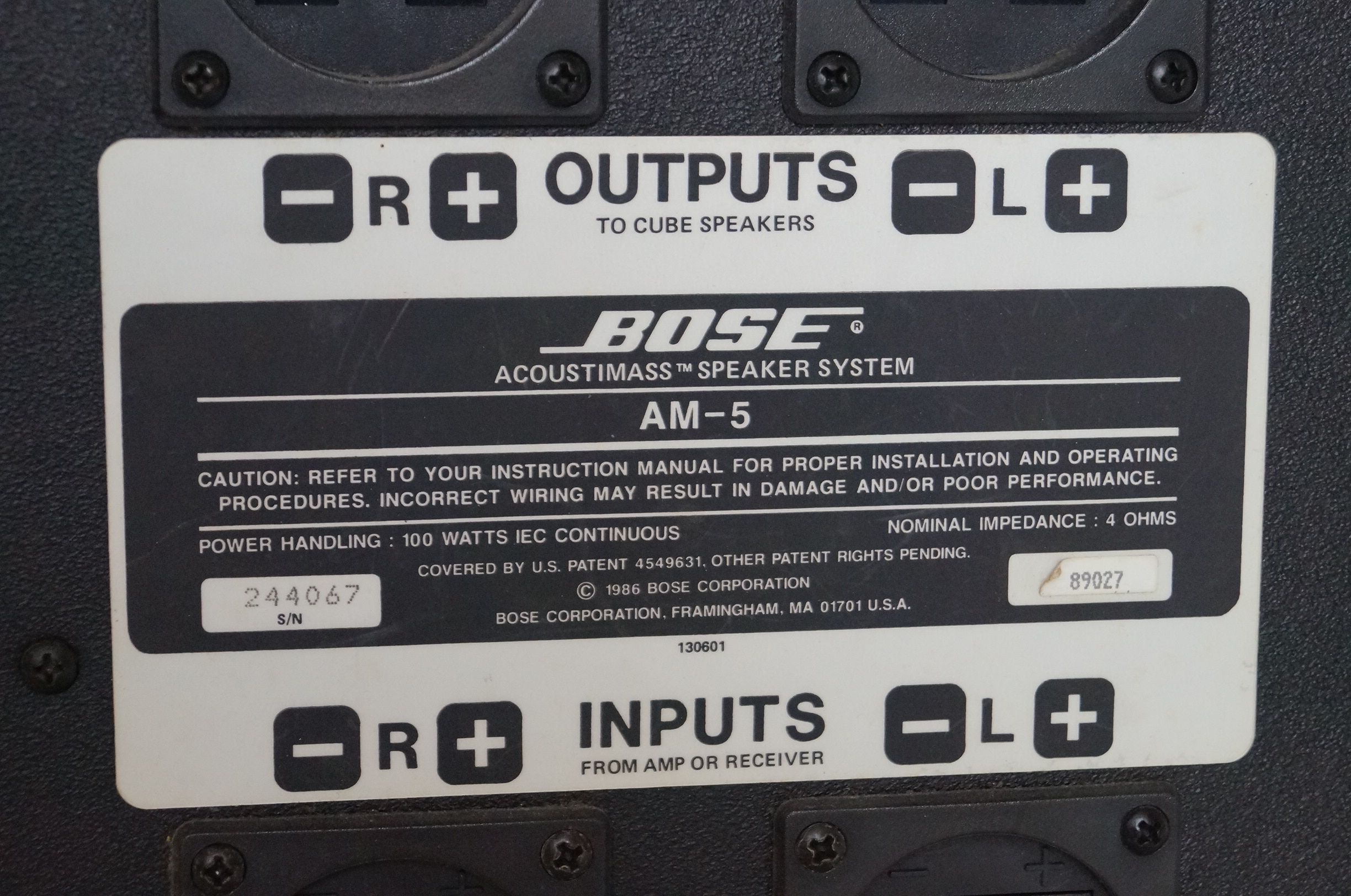 Bose Acoustimass Cube System Speakers