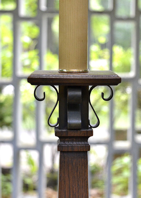 Wood and Leather Floor Lamp