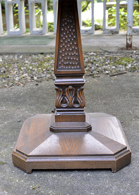 Wood and Leather Floor Lamp