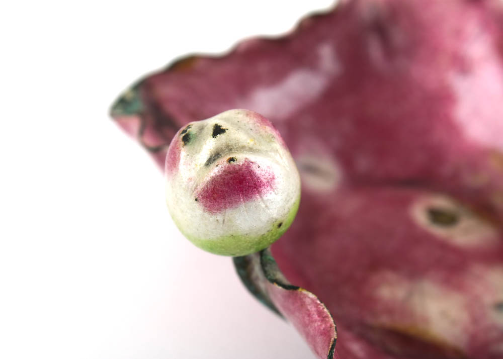 Antique Chinese Enamel and Copper Signed Footed Dish