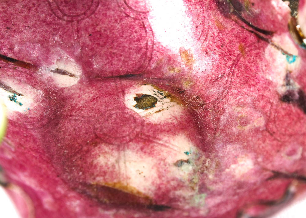 Antique Chinese Enamel and Copper Signed Footed Dish