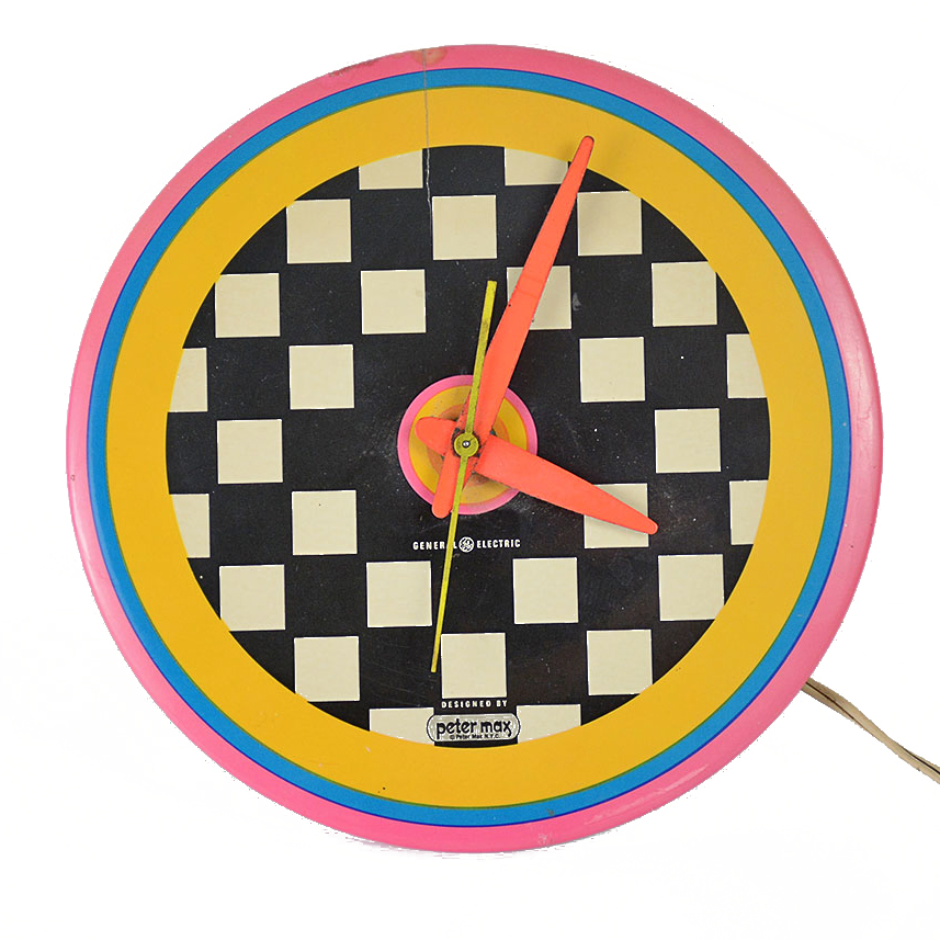 Vintage Peter Max by General Electric Checkerboard Clock