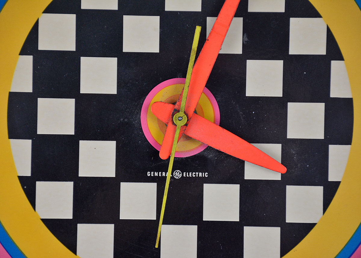 Vintage Peter Max by General Electric Checkerboard Clock