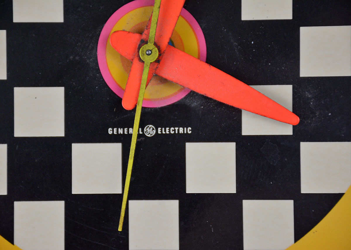 Vintage Peter Max by General Electric Checkerboard Clock