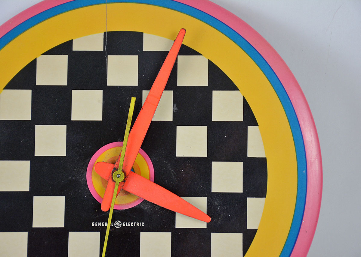 Vintage Peter Max by General Electric Checkerboard Clock