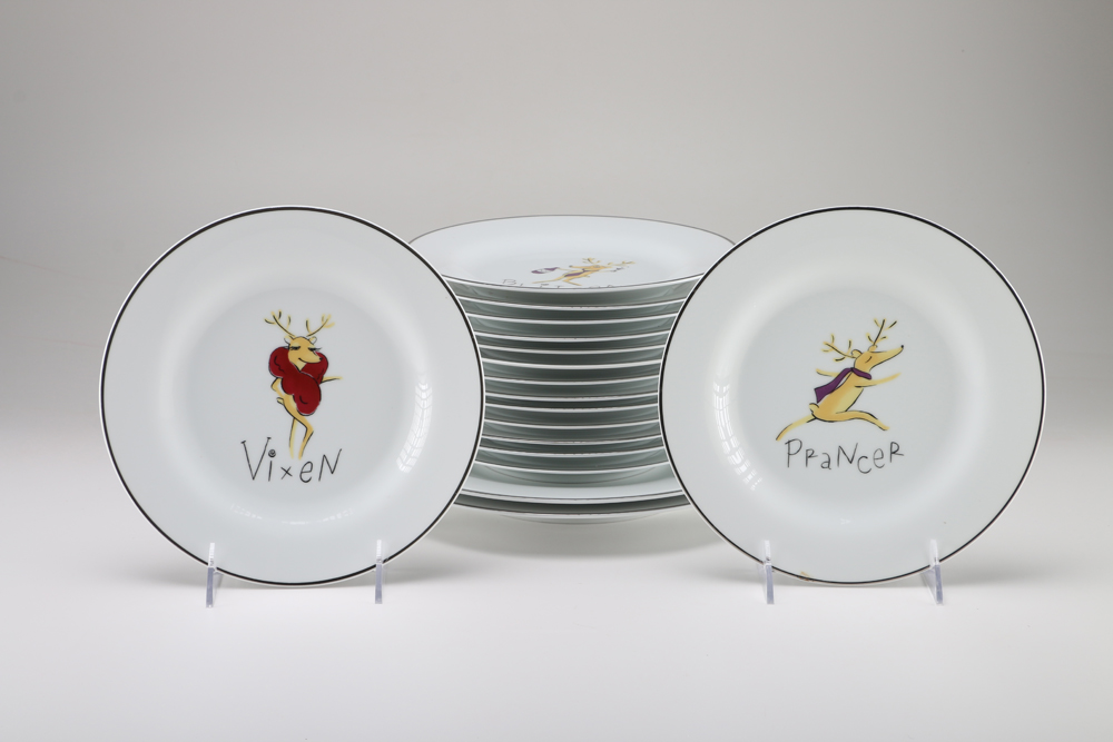 Pottery Barn and Tiffany & Co. Christmas Dinnerware with Table Accessories