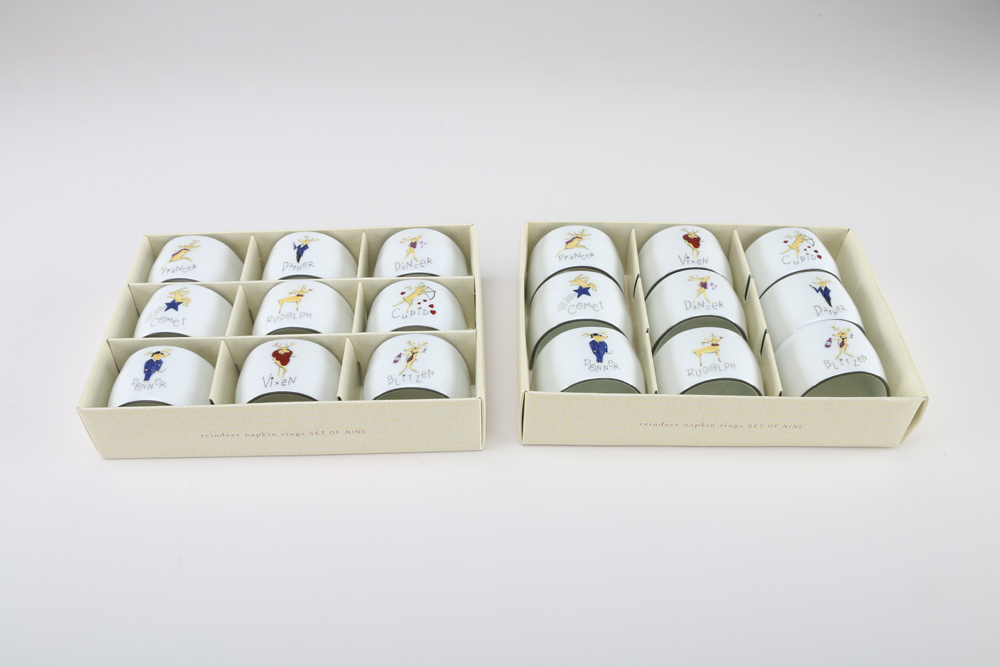 Pottery Barn and Tiffany & Co. Christmas Dinnerware with Table Accessories