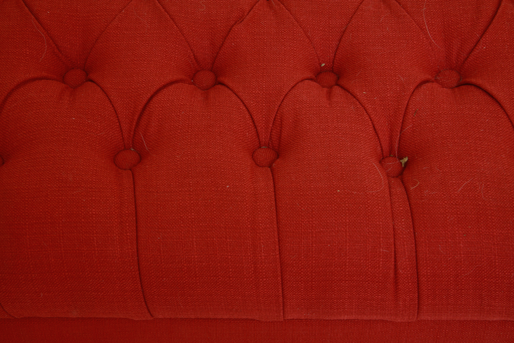 Red Tufted Storage Bench