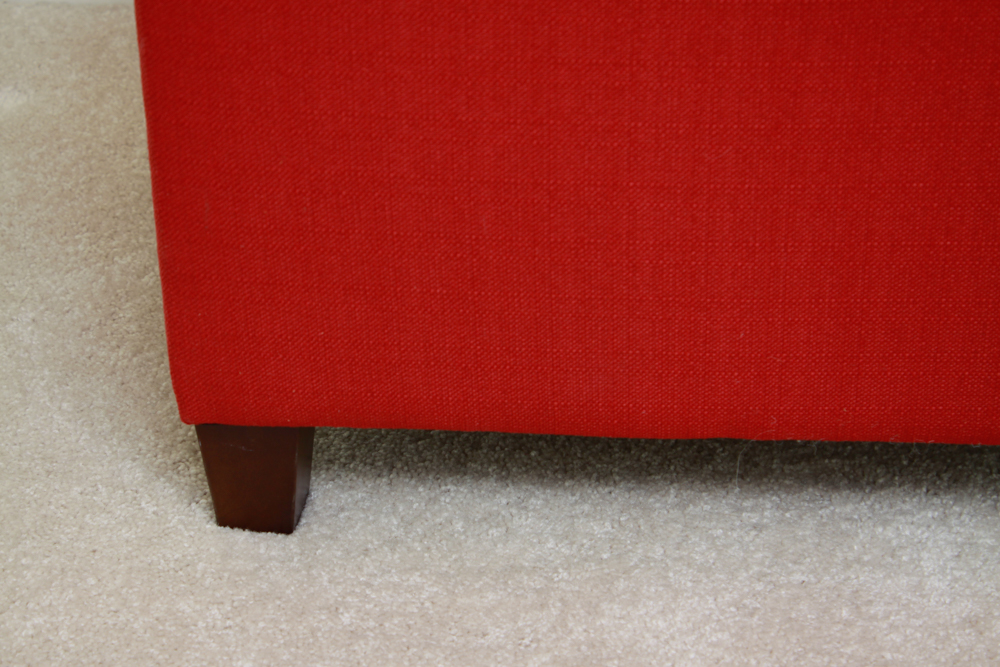 Red Tufted Storage Bench